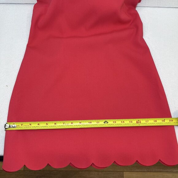 J Crew sleeveless scallop edge arm hem coral salmon mini dress women size 4 - Picture 11 of 12